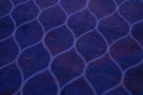 Geometric Carpet Purple Geometric Cotton Wool Handmade Area Rug 4'9'' x 12'6''