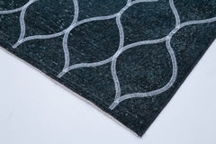 Geometric Carpet Grey Geometric Cotton Wool Handmade Area Rug 4'6'' x 9'5''