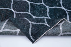 Geometric Carpet Grey Geometric Cotton Wool Handmade Area Rug 4'6'' x 9'5''