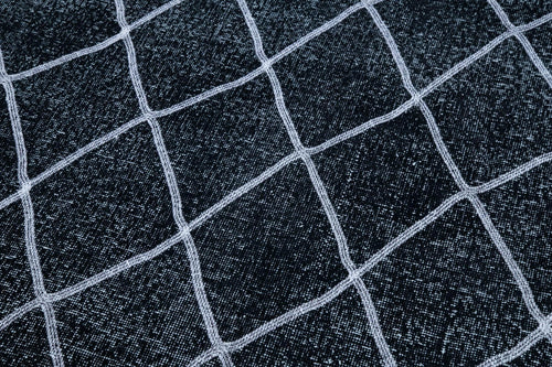 Geometric Carpet Black Geometric Cotton Wool Handmade Area Rug 4'11'' x 13'8''