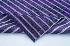 Geometric Carpet Purple Geometric Cotton Wool Handmade Area Rug 4'9'' x 12'2''