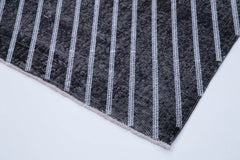 Geometric Carpet Black Geometric Cotton Wool Handmade Area Rug 4'8'' x 12'2''