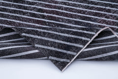 Geometric Carpet Black Geometric Cotton Wool Handmade Area Rug 4'8'' x 12'2''