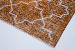 Geometric Carpet Orange Geometric Cotton Wool Handmade Area Rug 4'7'' x 12'9''