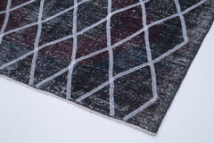 Geometric Carpet Grey Geometric Cotton Wool Handmade Area Rug 4'10'' x 11'9''