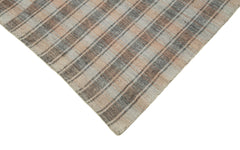 Striped Kilim Pink Striped Cotton Wool Handmade Area Rug 6'2'' x 10'10''