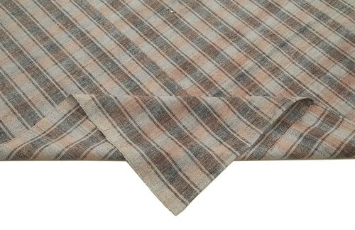 Striped Kilim Pink Striped Cotton Wool Handmade Area Rug 6'2'' x 10'10''