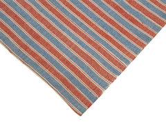 Striped Kilim Red Striped Cotton Wool Handmade Area Rug 6'0'' x 8'2''