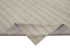 Striped Kilim Purple Striped Cotton Wool Handmade Area Rug 6'5'' x 11'8''