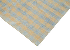 Striped Kilim Orange Striped Cotton Wool Handmade Area Rug 5'6'' x 8'10''