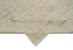 Striped Kilim Orange Striped Cotton Wool Handmade Area Rug 5'6'' x 8'10''