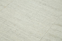 Striped Kilim White Striped Cotton Wool Handmade Area Rug 6'5'' x 10'10''