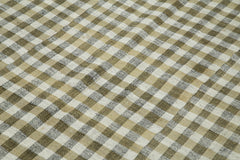 Striped Kilim Beige Striped Cotton Wool Handmade Area Rug 6'1'' x 8'6''