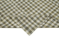 Striped Kilim Beige Striped Cotton Wool Handmade Area Rug 6'1'' x 8'6''