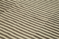 Striped Kilim Brown Striped Cotton Wool Handmade Area Rug 6'8'' x 10'2''