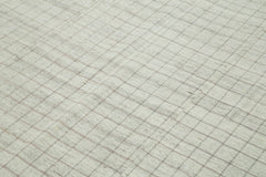 Striped Kilim White Striped Cotton Wool Handmade Area Rug 6'6'' x 8'6''