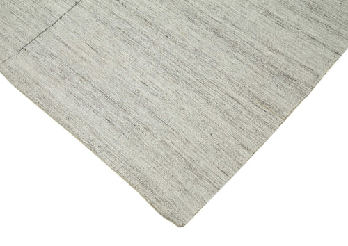 Striped Kilim Beige Striped Cotton Wool Handmade Area Rug 5'11'' x 10'2''