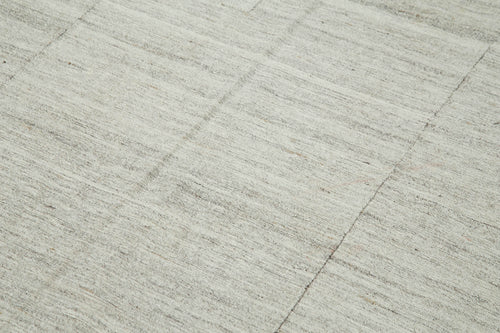 Striped Kilim Beige Striped Cotton Wool Handmade Area Rug 5'11'' x 10'2''