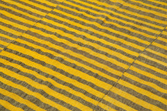 Striped Kilim Yellow Striped Cotton Wool Handmade Area Rug 6'5'' x 9'7''