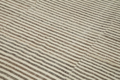 Striped Kilim Beige Striped Cotton Wool Handmade Area Rug 6'2'' x 10'1''