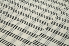 Striped Kilim Beige Striped Cotton Wool Handmade Area Rug 6'3'' x 8'8''