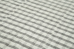 Striped Kilim White Striped Cotton Wool Handmade Area Rug 6'1'' x 9'10''