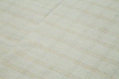 Striped Kilim White Striped Cotton Wool Handmade Area Rug 7'8'' x 13'7''