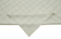 Striped Kilim White Striped Cotton Wool Handmade Area Rug 7'8'' x 13'7''