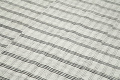 Striped Kilim Beige Striped Cotton Wool Handmade Area Rug 5'5'' x 9'1''