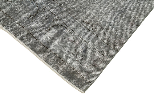 Overdyed Vintage Grey Vintage Cotton Wool Handmade Area Rug 2'11'' x 10'3''