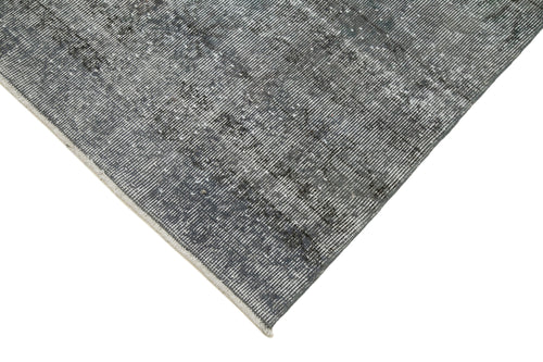 Overdyed Vintage Grey Vintage Cotton Wool Handmade Area Rug 2'11'' x 10'10''