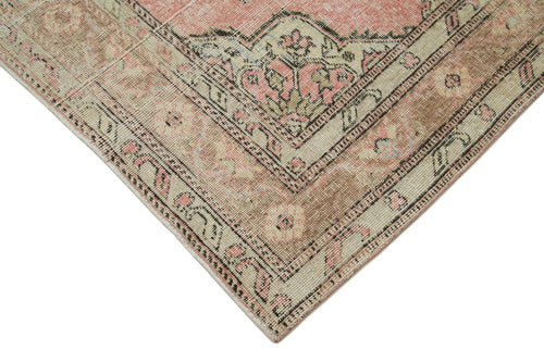 Zile Beige Vintage Cotton Wool Handmade Area Rug 4'8'' x 12'7''