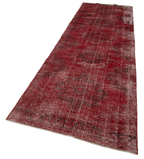 Zile Red Vintage Cotton Wool Handmade Area Rug 3'8'' x 13'1''