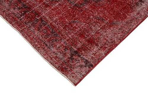Zile Red Vintage Cotton Wool Handmade Area Rug 3'8'' x 13'1''