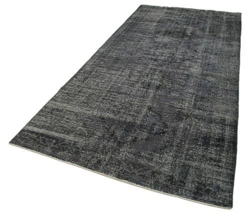 Zile Grey Vintage Cotton Wool Handmade Area Rug 4'10'' x 11'1''