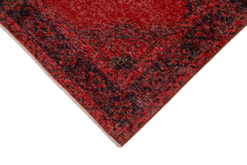 Zile Red Vintage Cotton Wool Handmade Area Rug 4'11'' x 12'8''