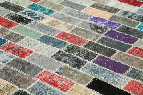 Kirk Yama Pink Patchwork Cotton Wool Handmade Area Rug 10'1'' x 13'1''