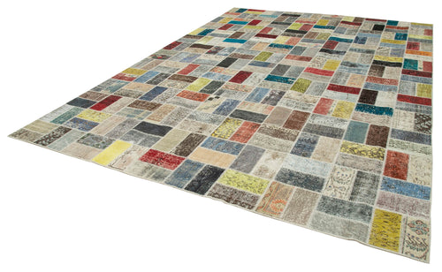 Kirk Yama Pink Patchwork Cotton Wool Handmade Area Rug 9'7'' x 13'6''