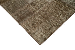 Kirk Yama Brown Patchwork Cotton Wool Handmade Area Rug 9'9'' x 13'3''