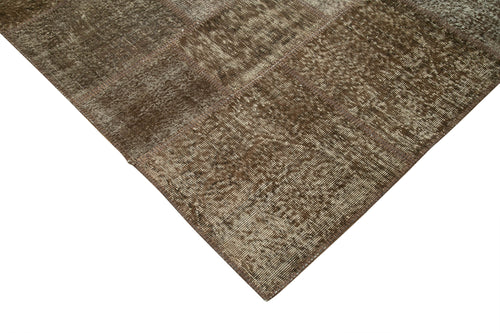 Kirk Yama Brown Patchwork Cotton Wool Handmade Area Rug 9'9'' x 13'3''