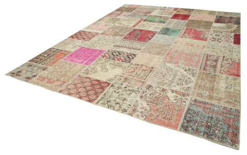 Kirk Yama Beige Patchwork Cotton Wool Handmade Area Rug 10'0'' x 13'4''