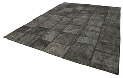 Kirk Yama Black Patchwork Cotton Wool Handmade Area Rug 9'11'' x 13'2''