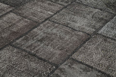 Kirk Yama Black Patchwork Cotton Wool Handmade Area Rug 9'11'' x 13'2''