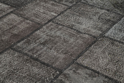 Kirk Yama Black Patchwork Cotton Wool Handmade Area Rug 9'11'' x 13'2''