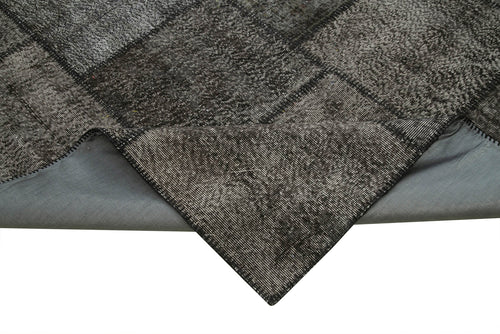 Kirk Yama Black Patchwork Cotton Wool Handmade Area Rug 9'11'' x 13'2''