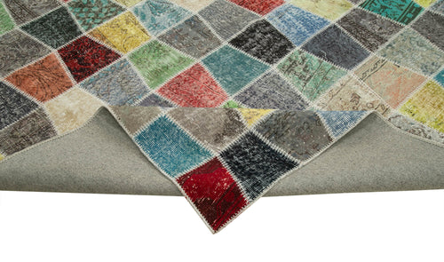Kirk Yama Grey Patchwork Cotton Wool Handmade Area Rug 10'1'' x 13'2''
