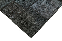 Kirk Yama Black Patchwork Cotton Wool Handmade Area Rug 8'4'' x 11'7''