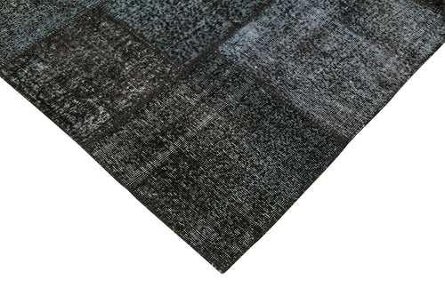 Kirk Yama Black Patchwork Cotton Wool Handmade Area Rug 8'4'' x 11'7''