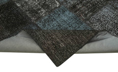Kirk Yama Black Patchwork Cotton Wool Handmade Area Rug 8'4'' x 11'7''