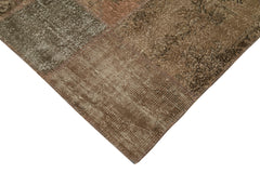 Kirk Yama Brown Patchwork Cotton Wool Handmade Area Rug 8'4'' x 11'6''